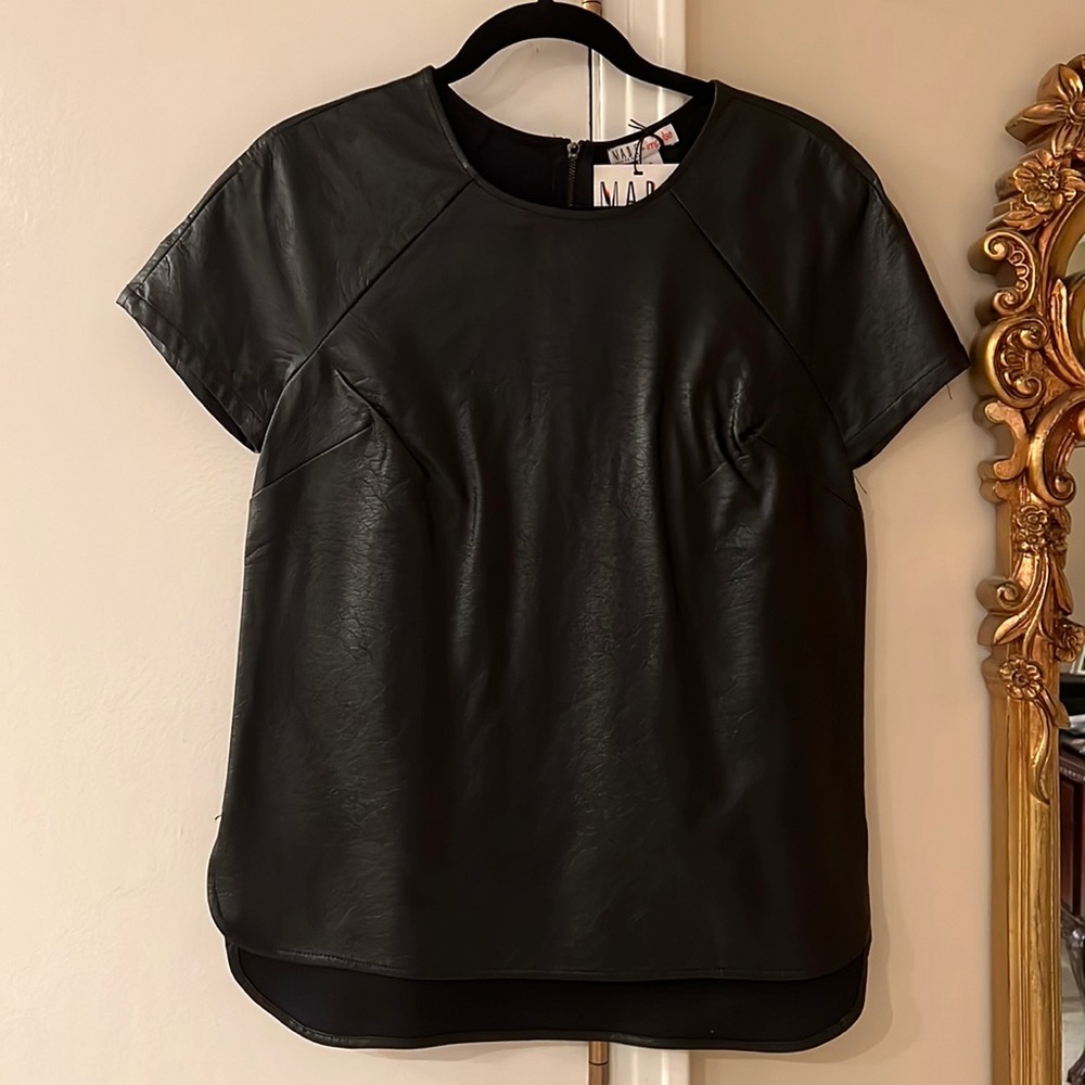 Faux Leather Top